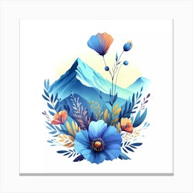 Blue Flowers In The Mountains Canvas Print