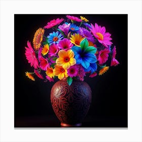 Colorful Flowers In A Vase 109 Leinwandbild