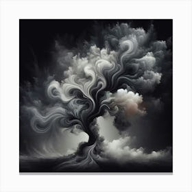 Abstract modernist Smoky tree Canvas Print