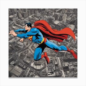 Superman In Flight Canvas Print