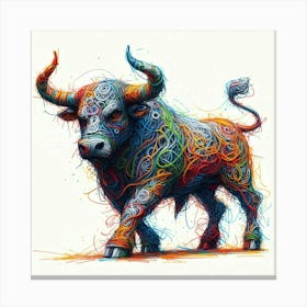 Scribble drawing of Taurus Canvas Print