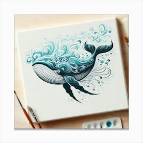 Whale Painting Canvas Print