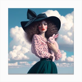 Girl In A Hat Canvas Print