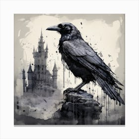 Crow Inked Canvas Print