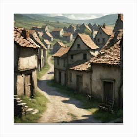 Village In The Mountains 5 Canvas Print
