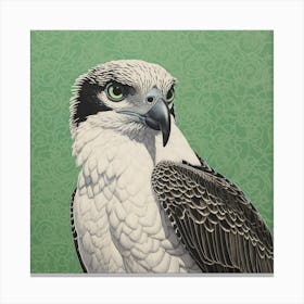 Ohara Koson Inspired Bird Painting Osprey 1 Square Canvas Print
