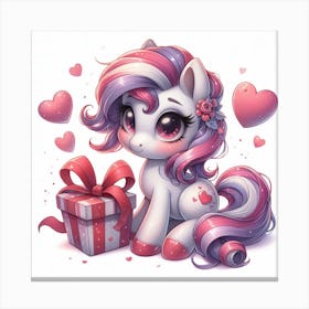 Valentine's Day, Unicorn 1 Canvas Print
