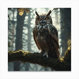 Owl In The Forest 86 Canvas Print