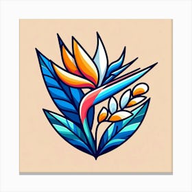 Flower of Bird of Paradise, Vector art 5 Canvas Print