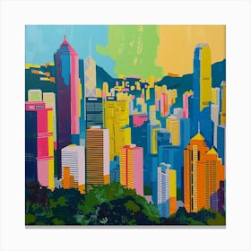 Abstract Travel Collection Hong Kong China 4 Canvas Print