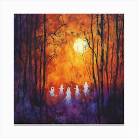 Ghosts In The Woods Halloween 2 Canvas Print