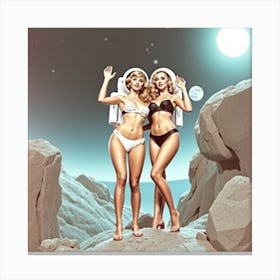 Two Women In Space Canvas Print