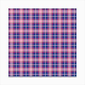 Pink And Blue Plaid 1 Canvas Print