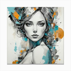 Default Mixed Media Pose Abstract Figurative Art 0 Canvas Print