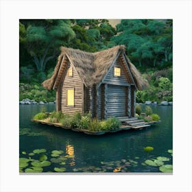 House On A Lake 5 Canvas Print