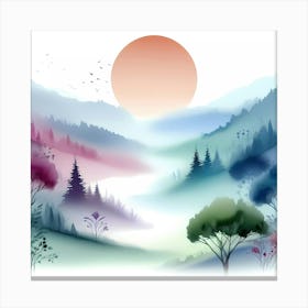 Watercolor Landscape 21 Canvas Print