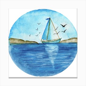 Sailboat On The Water Canvas Print