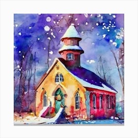 Church In The Snow Canvas Print