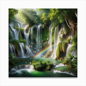 Waterfall In The Jungle Canvas Print