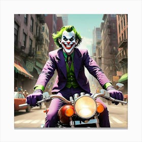 Joker On A Motorcycle 7 Canvas Print