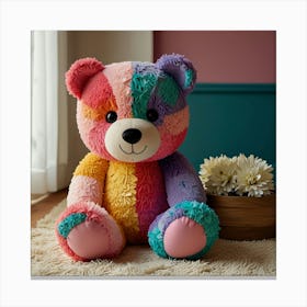 Rainbow Teddy Bear 1 Canvas Print