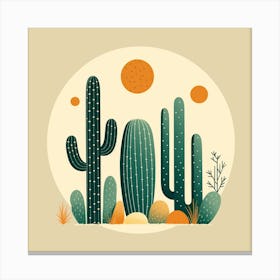 Rizwanakhan Simple Abstract Cactus Non Uniform Shapes Petrol 19 Canvas Print