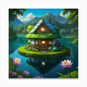 House On A Lake 6 Canvas Print