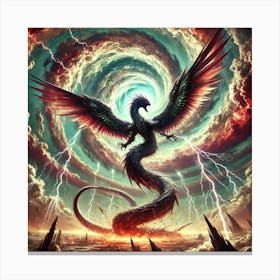 A Sci Fi Depiction Of Tempestus, The Sky Leviathan 1 Canvas Print