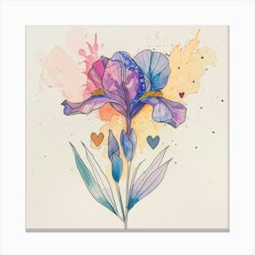 Watercolor Iris Canvas Print