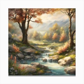 Stream In The Woods Canvas Print