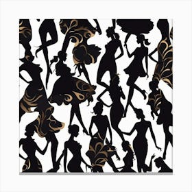 Silhouettes Of Women 2 Canvas Print