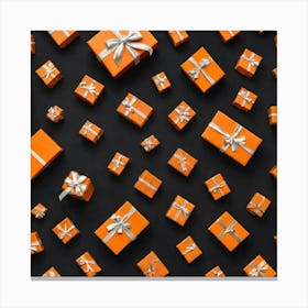 Gift Boxes On A Black Background Canvas Print