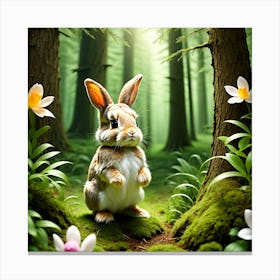 Easter Bunny In The Forest 3 Canvas Print