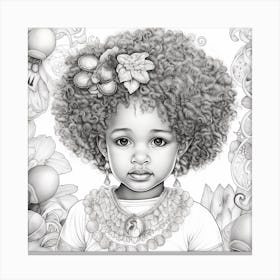 Little Girl With Afro 2 Canvas Print