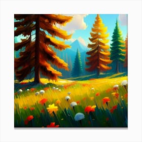 Magnificent forest meadows oil painting abstract painting art 13 Canvas Print