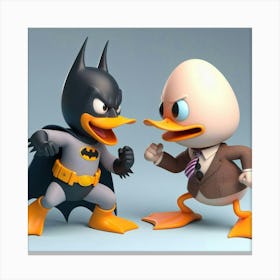 Batman and Egghead 1 Canvas Print