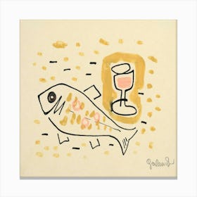 Fish And Wine Canvas Print