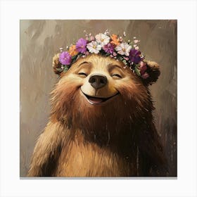 Bear With Flower Crown 2 Stampe su tela