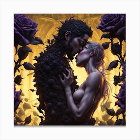Kiss Between Lovers Canvas Print