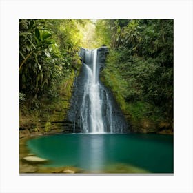 Waterfall In The Jungle Canvas Print