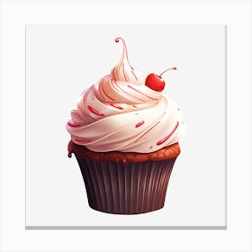 Cupcake With Cherry 23 Canvas Print