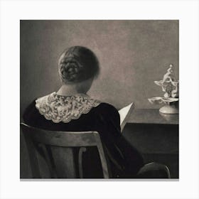 Woman Reading A Book 3 Canvas Print