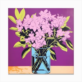 Lilac Pop Art Illustration Square Canvas Print