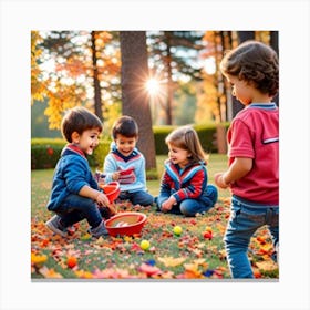 Kids are playing 1 Canvas Print