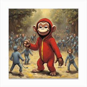 Monkeys In The Woods 1 Canvas Print