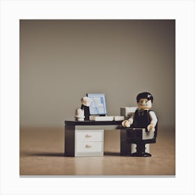 Businessman At Desk Canvas Print