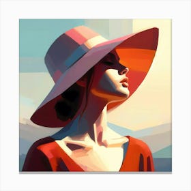 Portrait Of A Woman In A Hat 8 Canvas Print