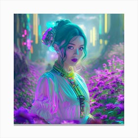 Cyborg Girl Canvas Print