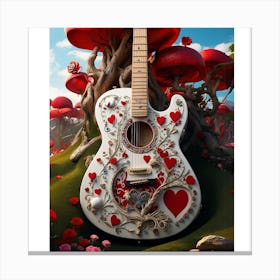 Heartstrings Monarchy Queen Of Hearts Guitar Elegance (34) Canvas Print