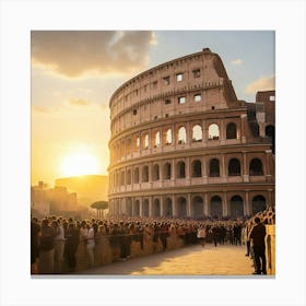 Sunset In Rome Canvas Print